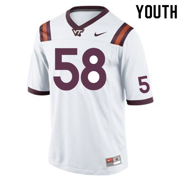 Youth #58 Nathan Proctor Virginia Tech Hokies College Football Jerseys Sale-Maroon